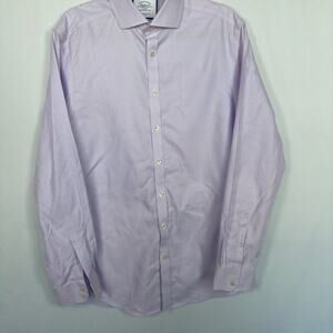 Charles Tyrwhitt Extra Slim Fit Non Iron Purple Dress Button Up Shirt Size 16/36